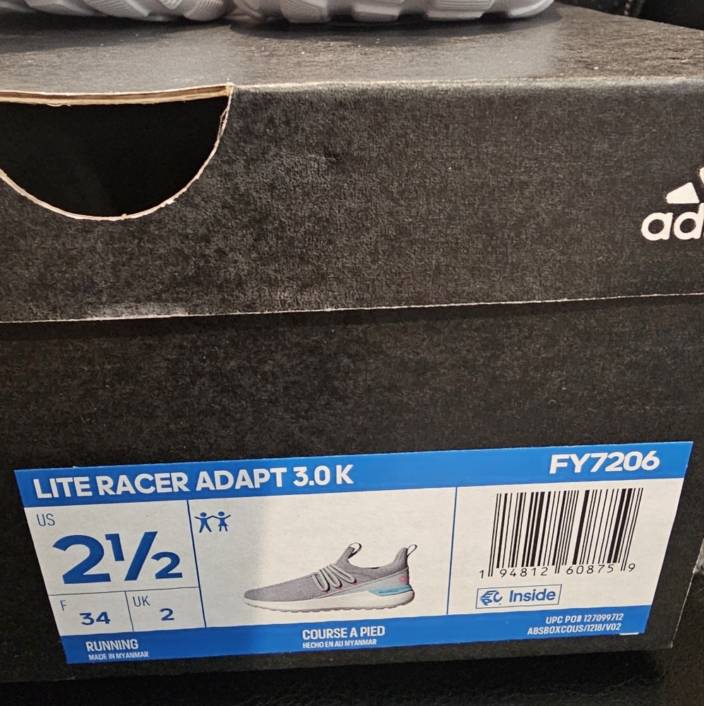 Adidas Lite Racer Adapt 3.0 size 2.5 new with box - Picture 5 of 5